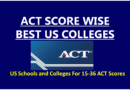 US Colleges average ACT scores list