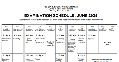 Regents 2025 schedule